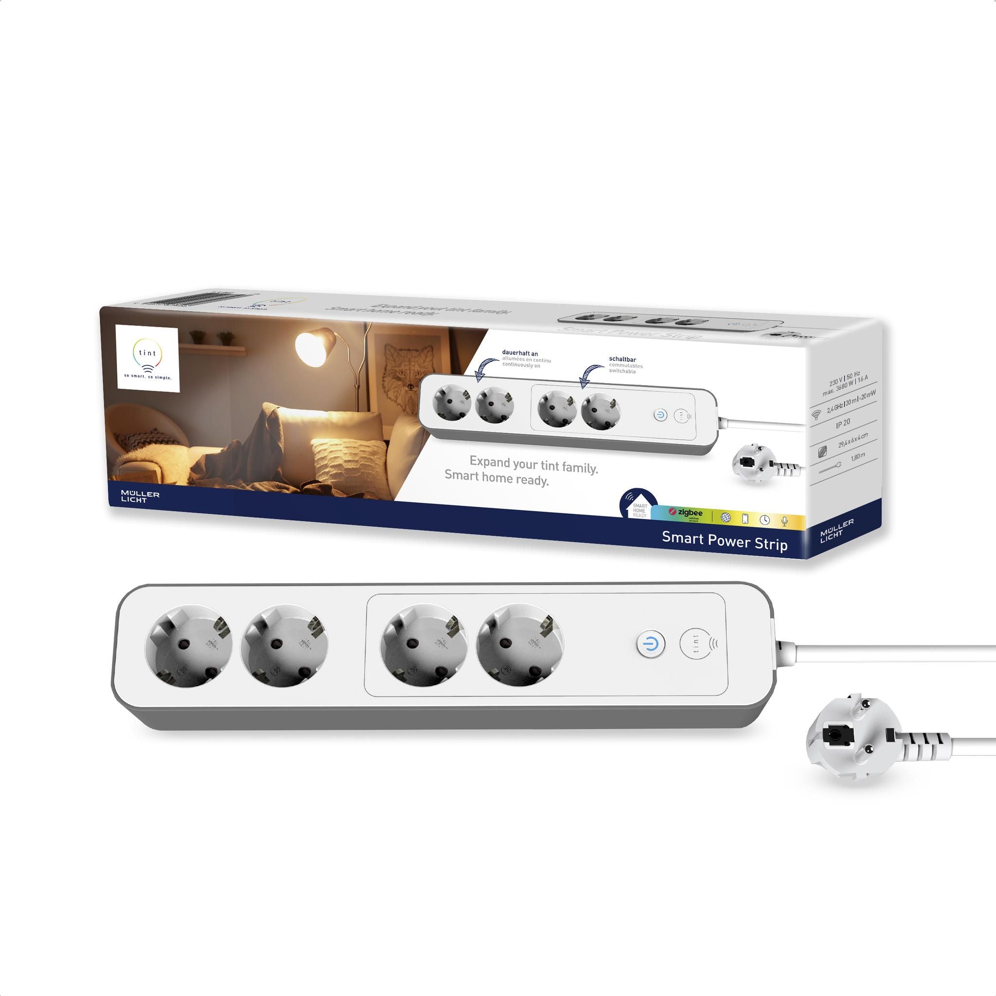 Smarte 4er-Steckdosenleiste Smart Power Strip