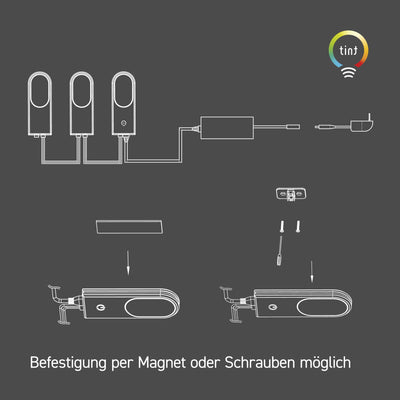 Smarte LED-Unterbauleuchte Armaro, 3er-Set