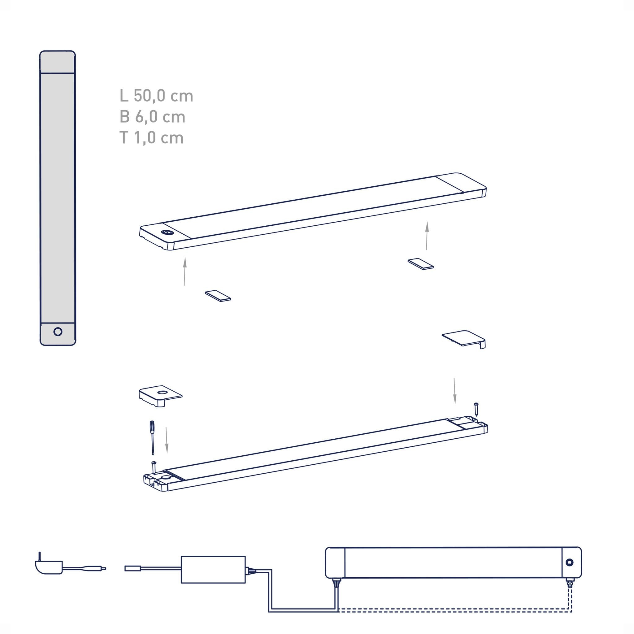 Smarte LED-Unterbauleuchte Alba