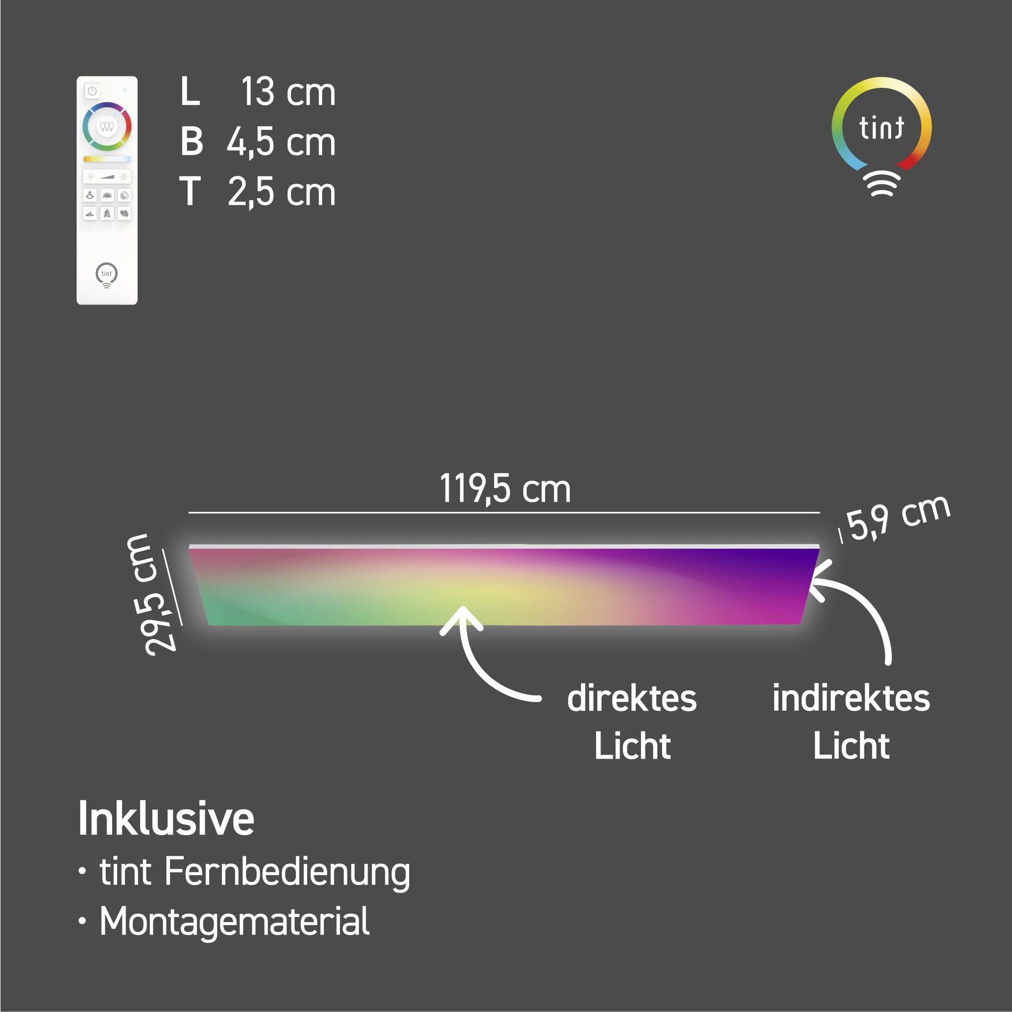 Smartes LED-Panel Aris, 30x120 cm