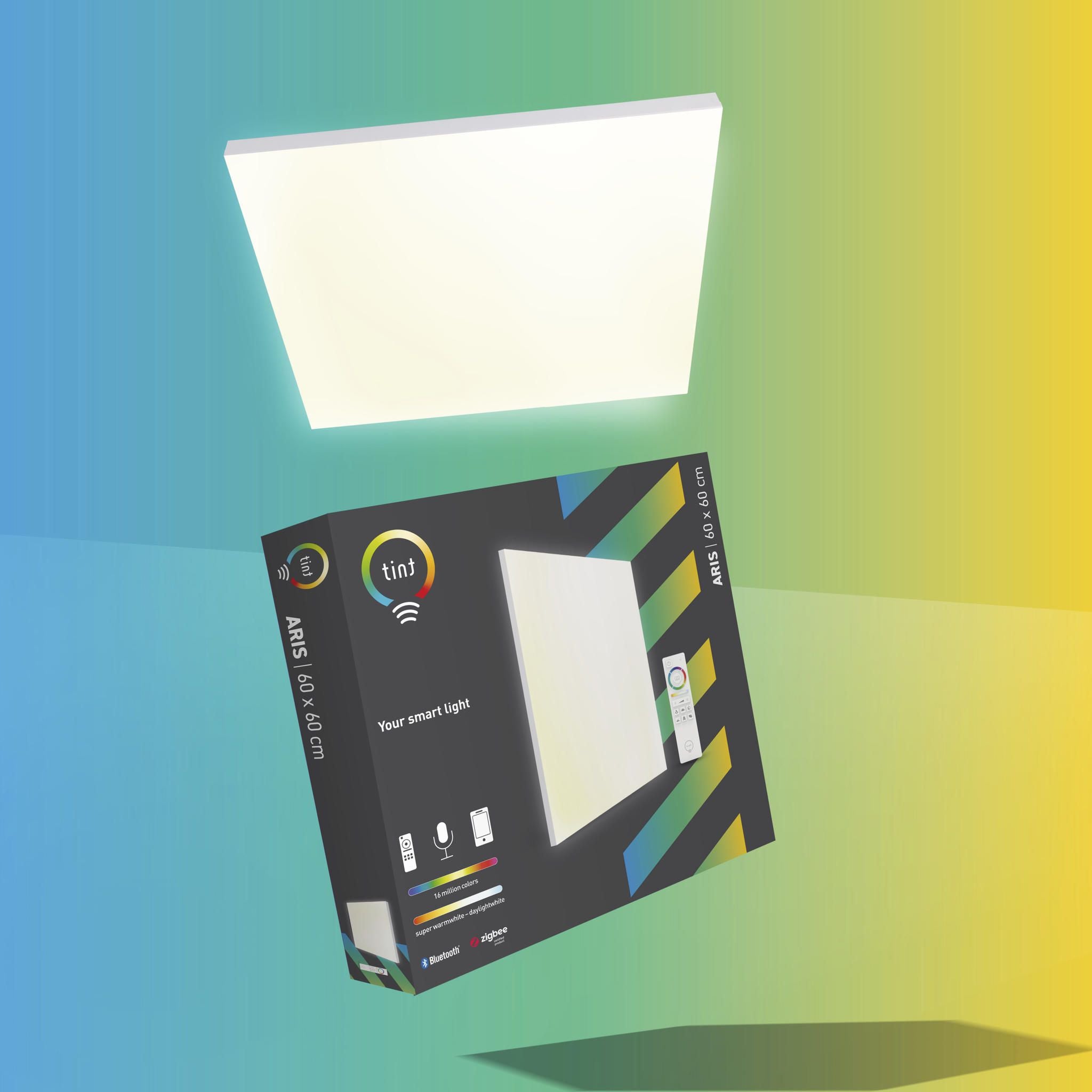 Smartes LED-Panel Aris, 60x60 cm