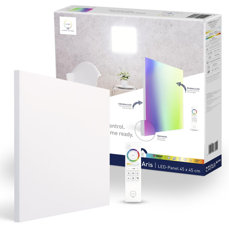 Smartes LED-Panel Aris, 45x45 cm