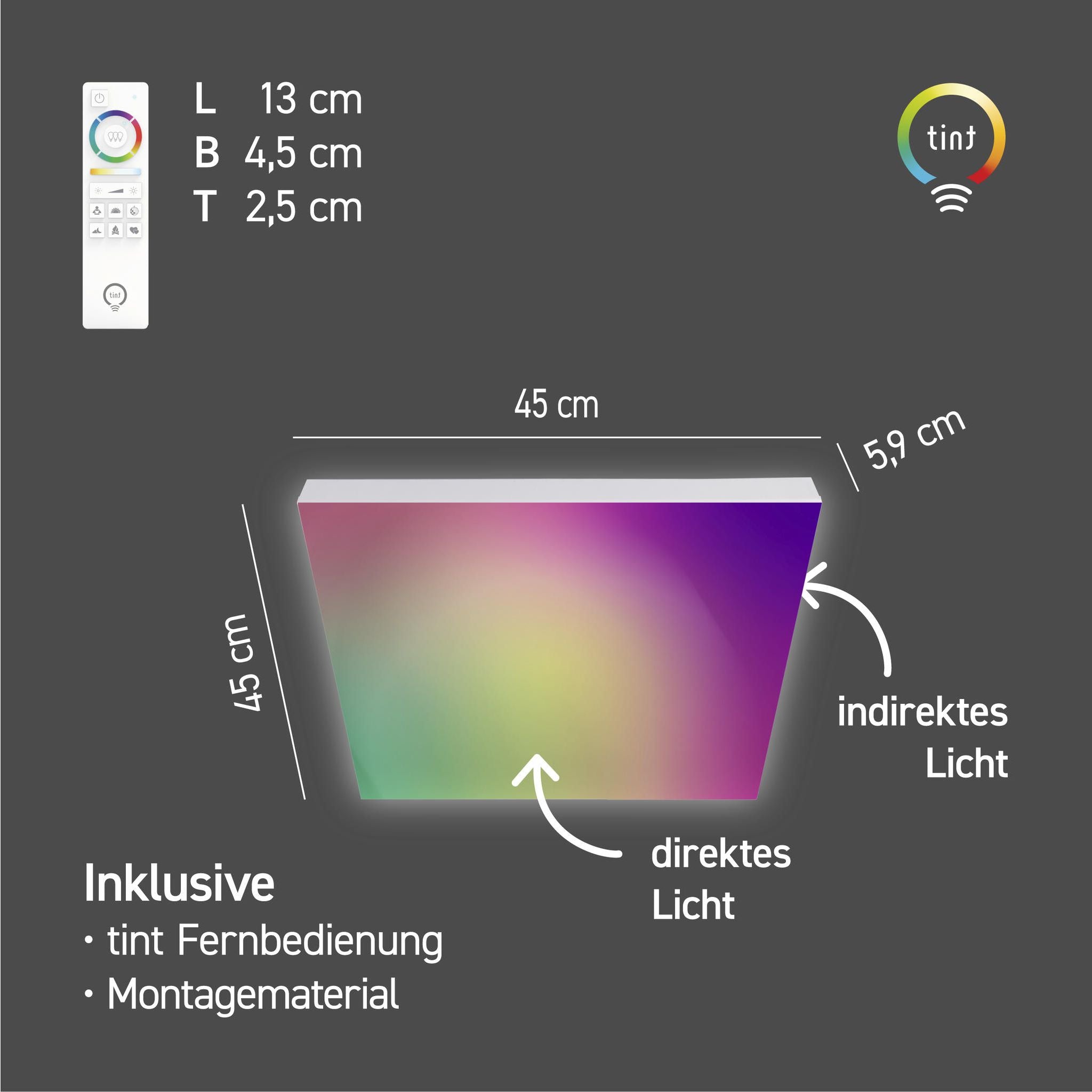 Smartes LED-Panel Aris, 30x30 cm