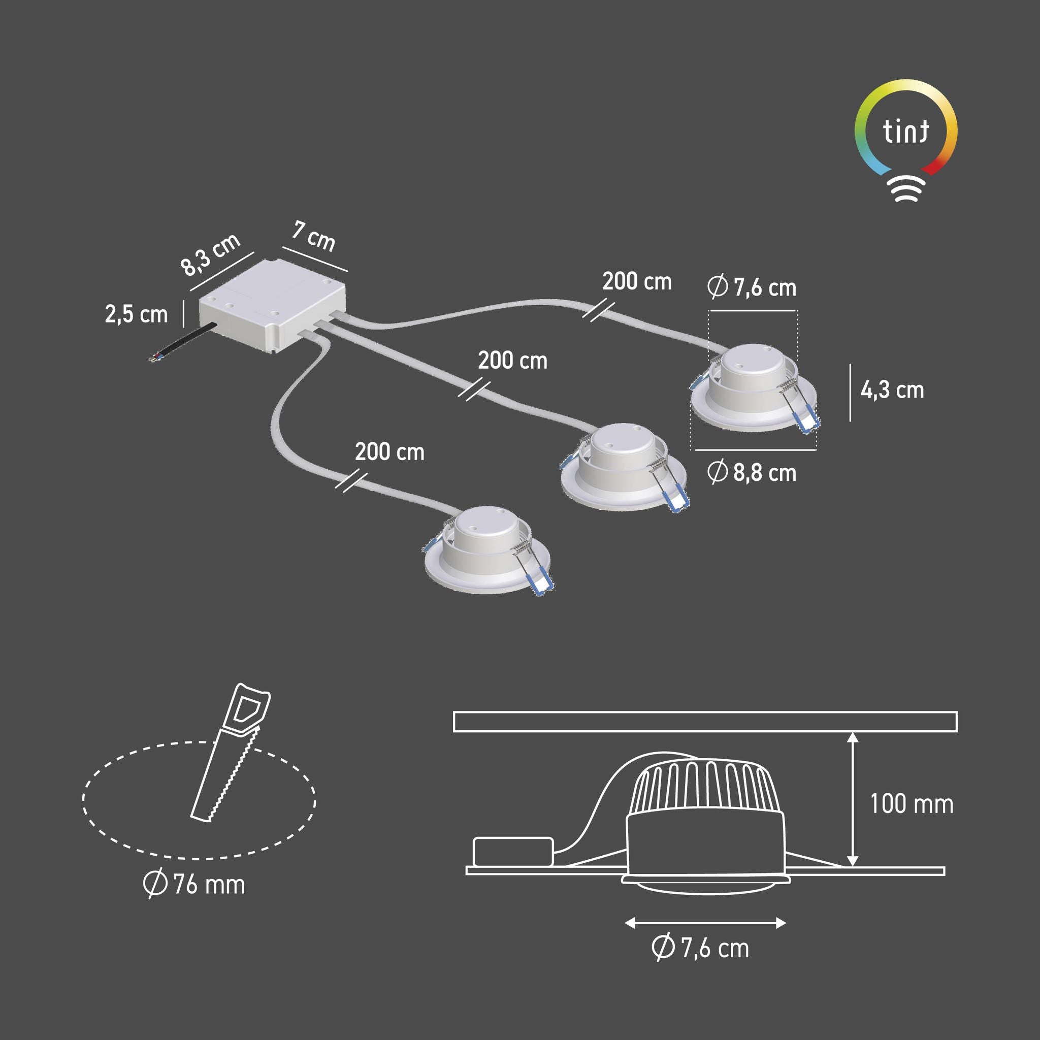 Smarte LED-Spotlights, 3er-Set