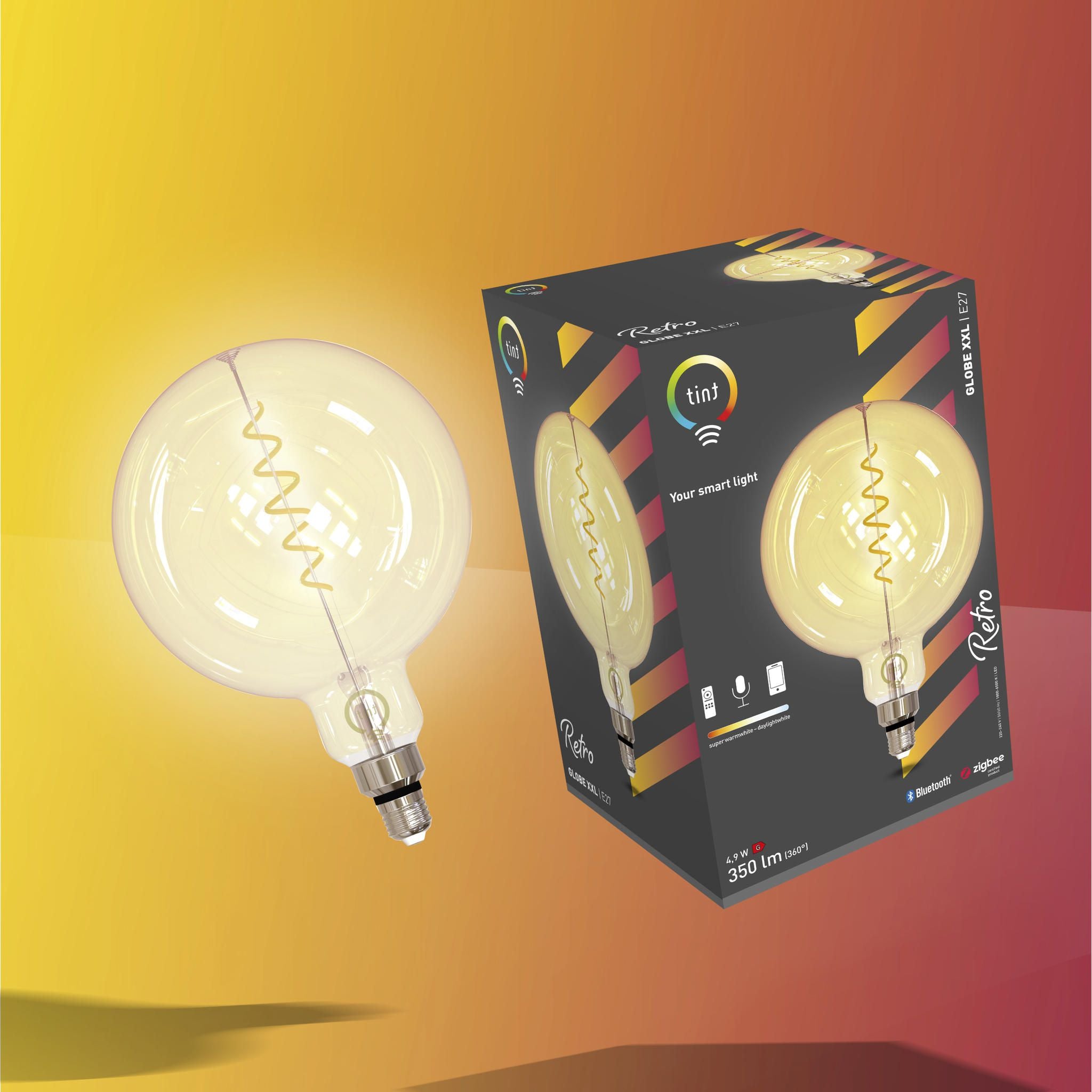Smarte LED-Globe Retro Gold XXL E27