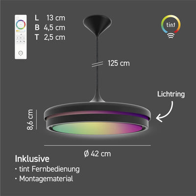 Smarte LED-Pendelleuchte Kea, 42 cm