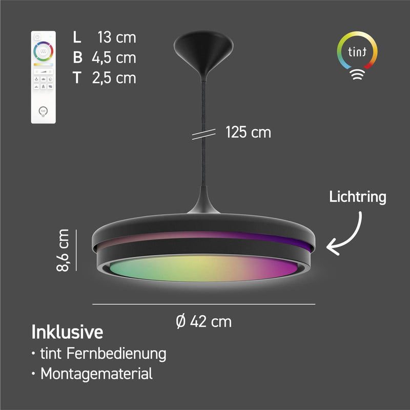 Smarte LED-Pendelleuchte Kea, 42 cm