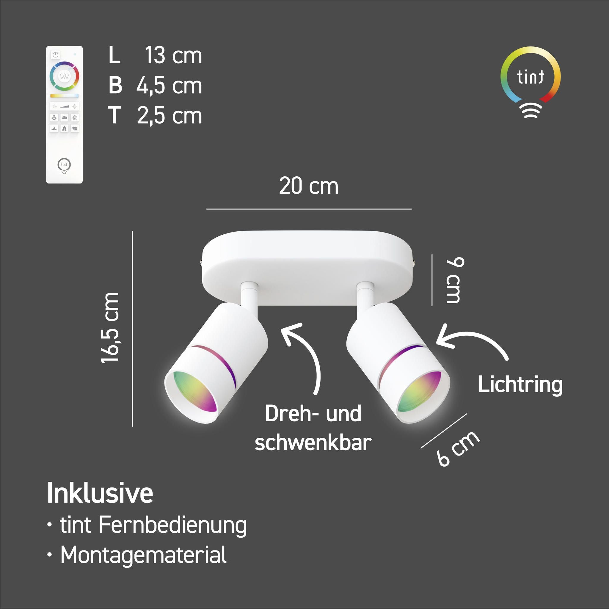 Smarte LED-Spots Nalo, 2er-Spot