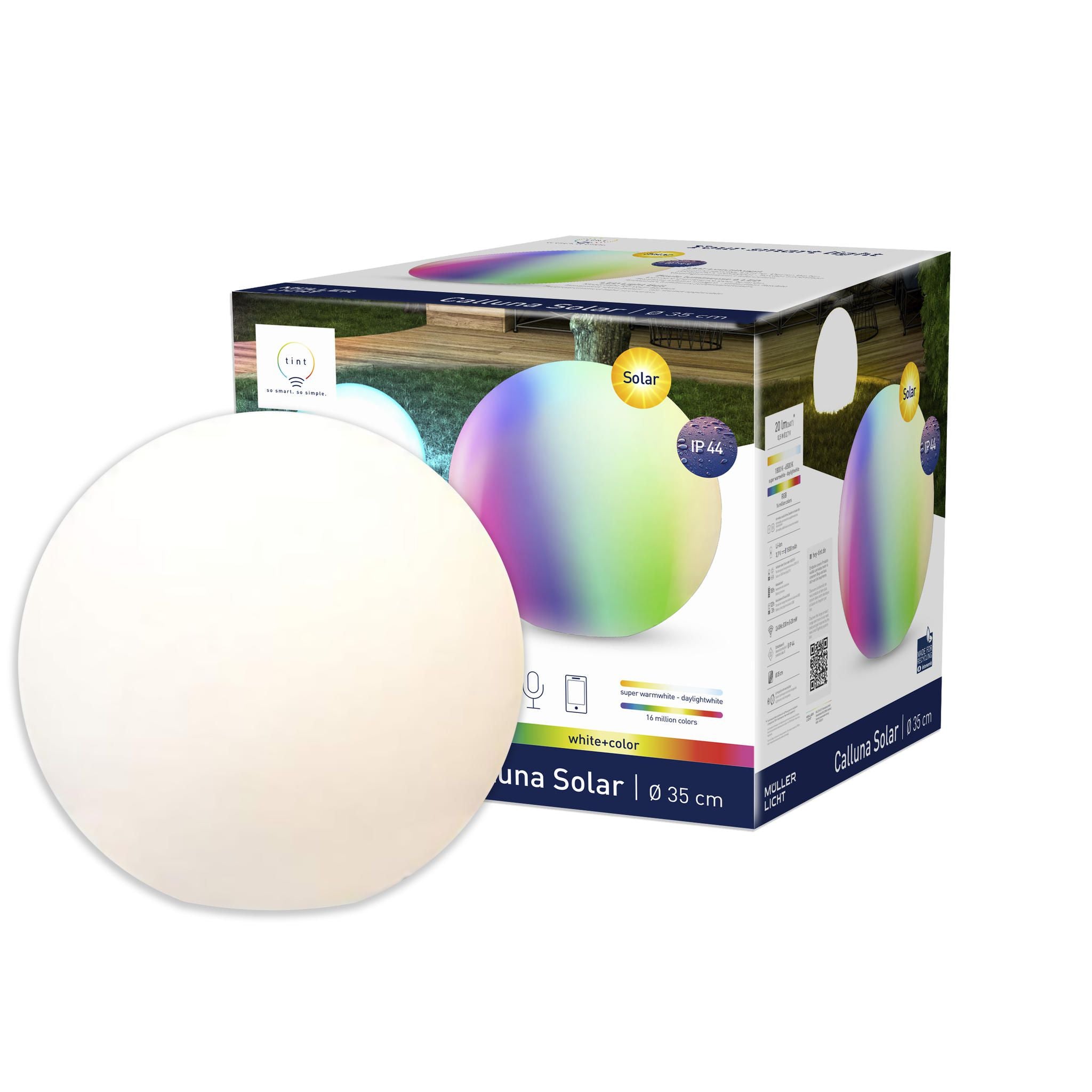 Smarte LED-Leuchtkugel Calluna Solar, 35cm