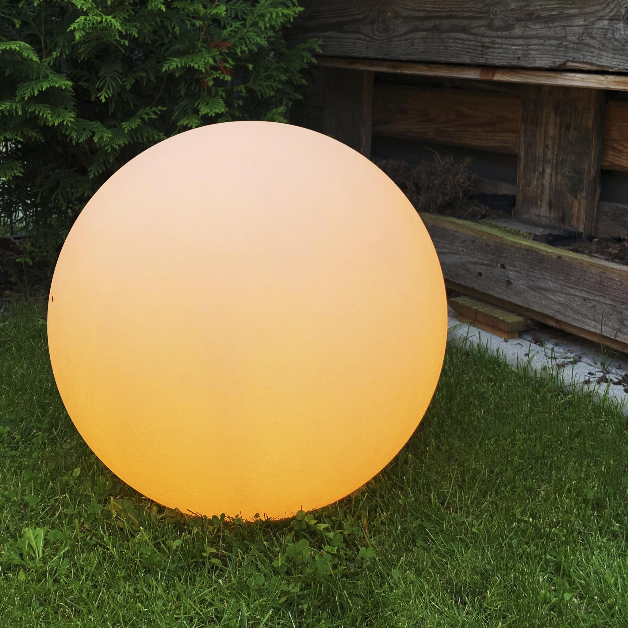 Smarte Outdoor LED-Leuchtkugel Calluna, 40 cm, stone