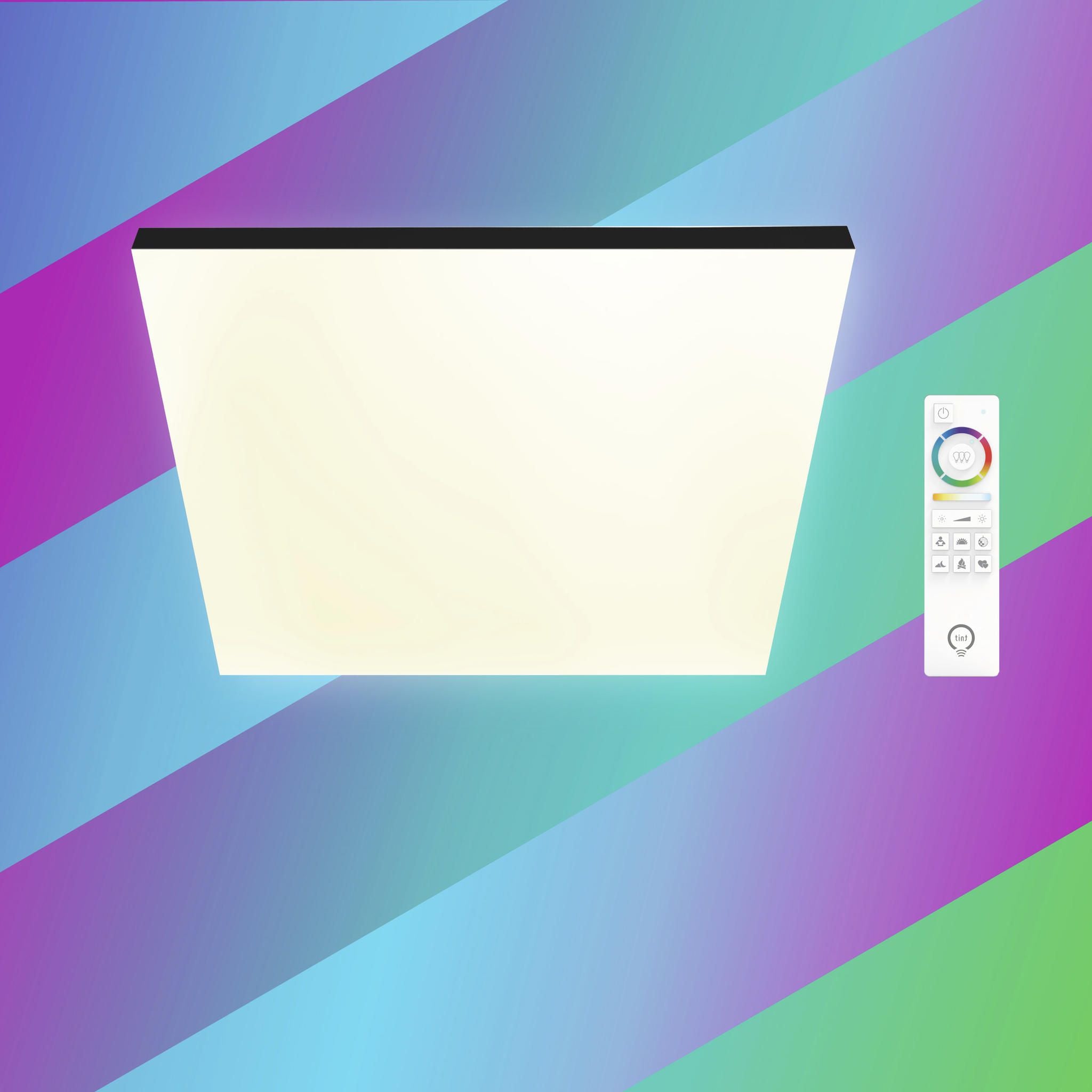 Smartes LED-Panel Aris black, 45x45 cm