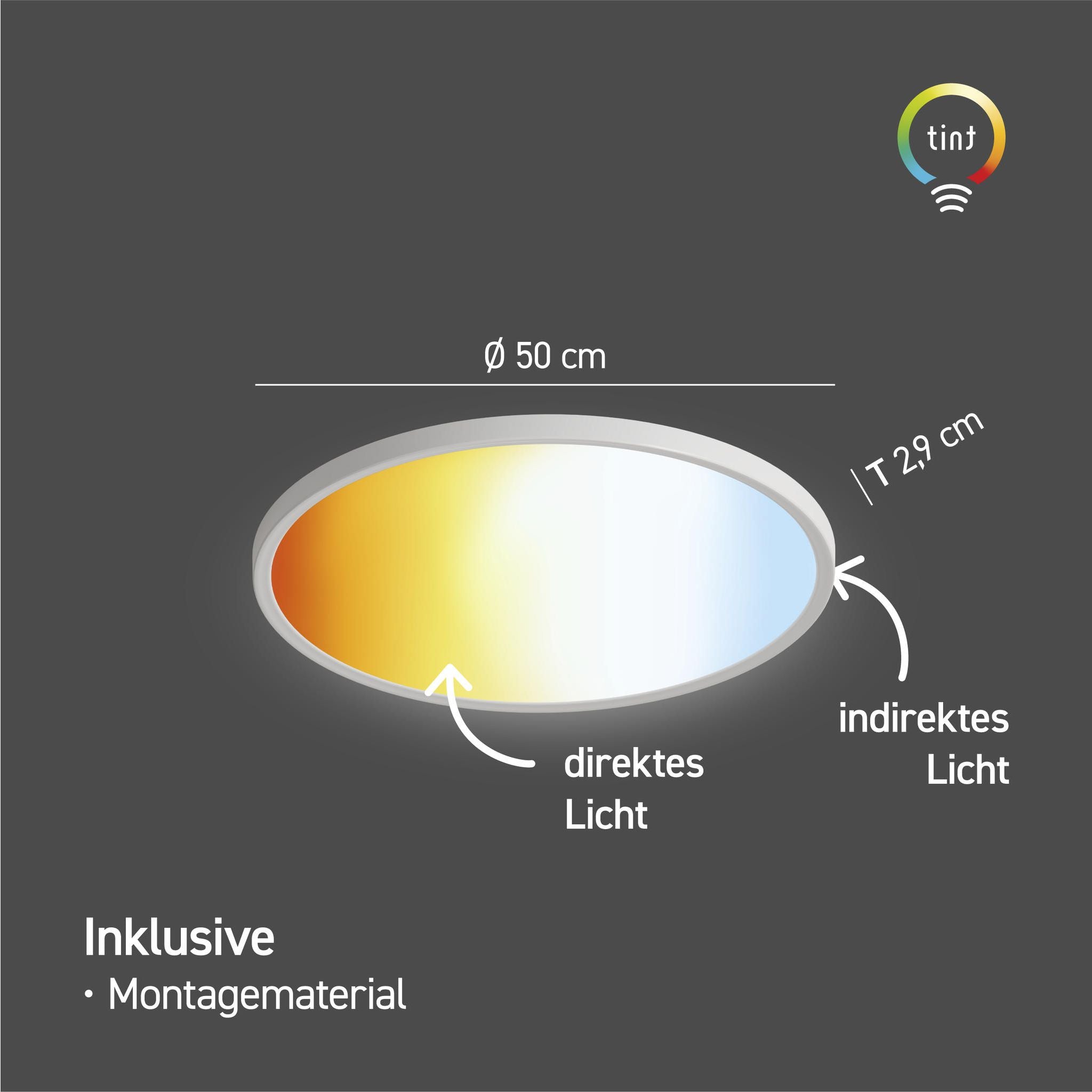 Smarte Deckenleuchte Amela, 50 cm, white+ambiance