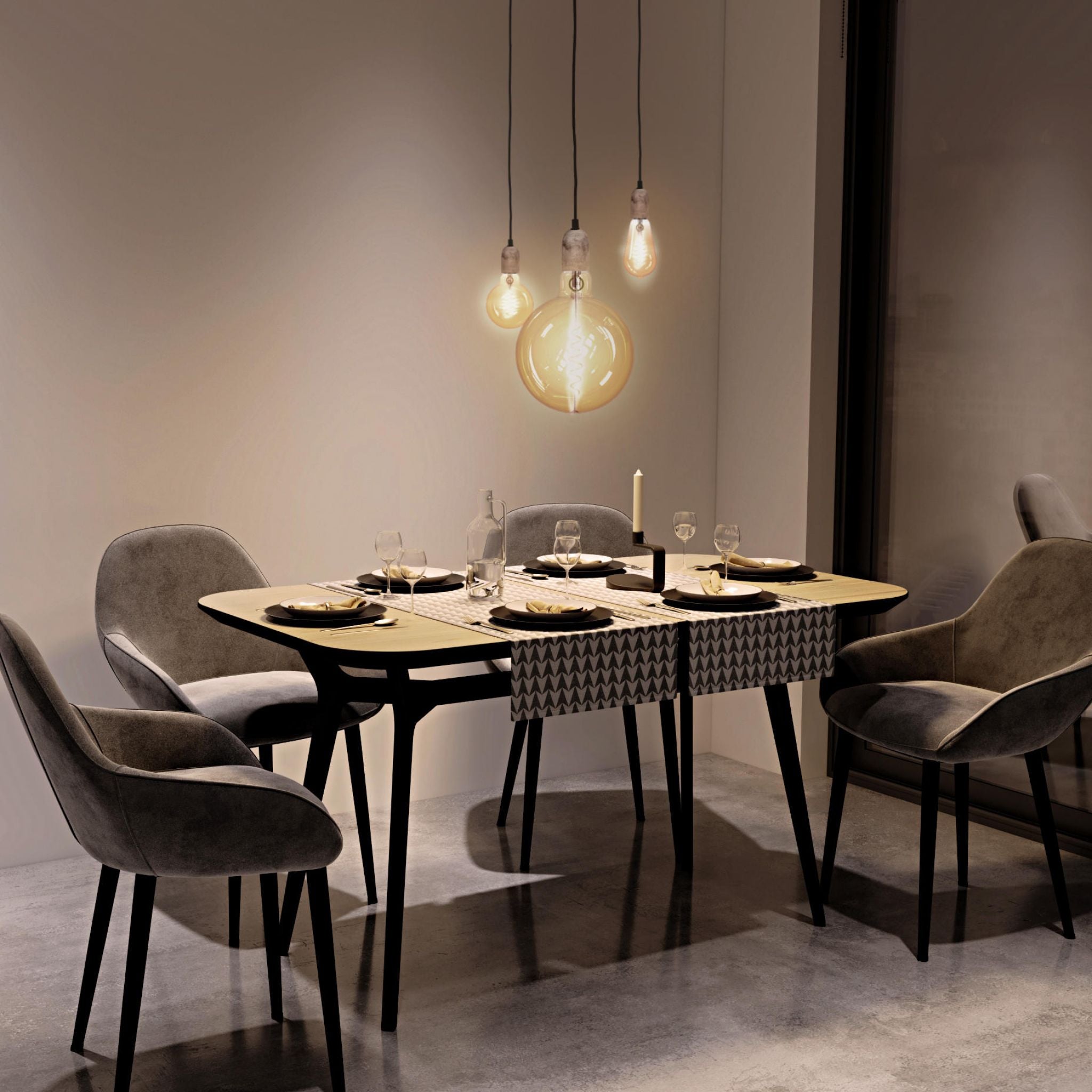 Pendelleuchte E27, Beton