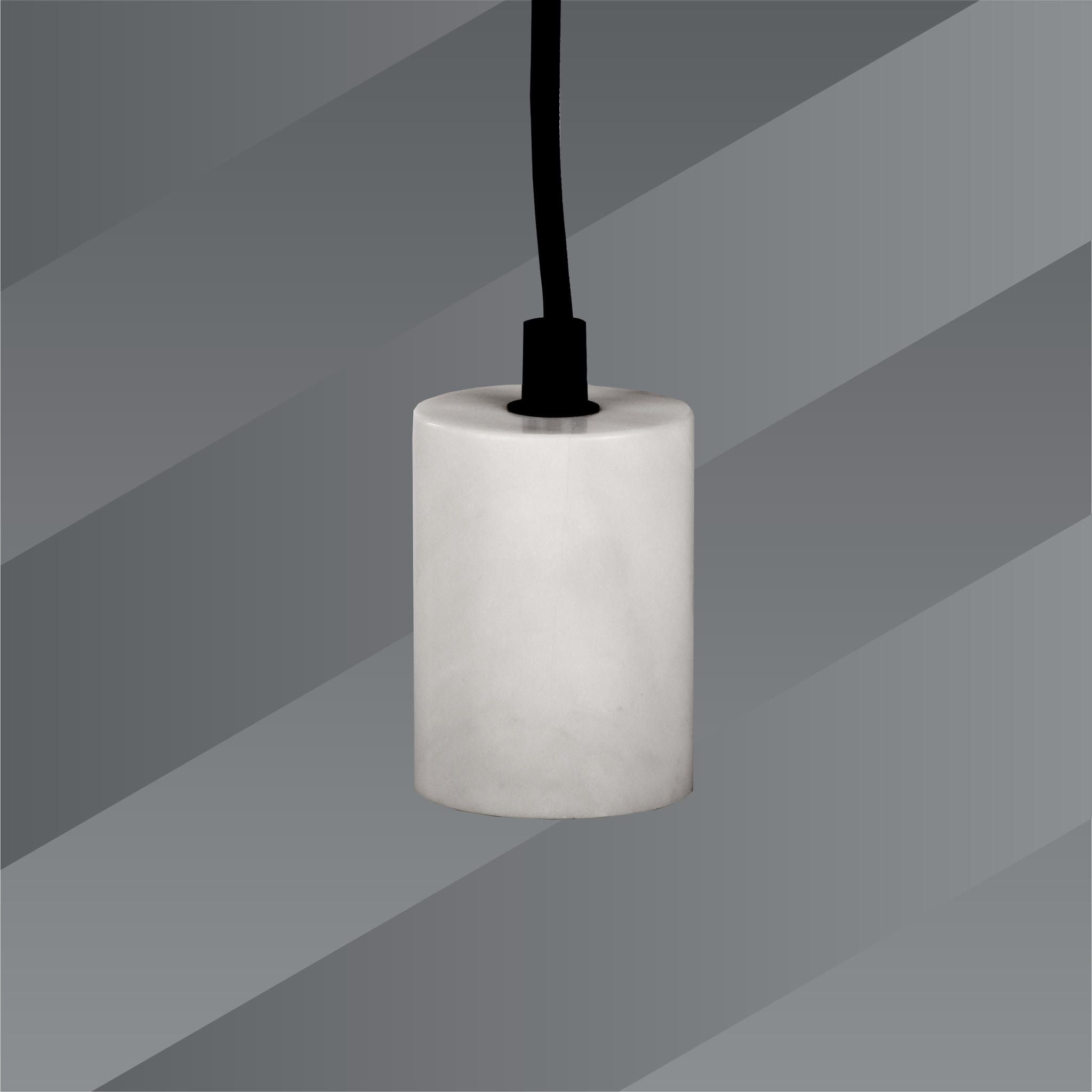 LED-Pendelleuchte E27, Marmor, weiß