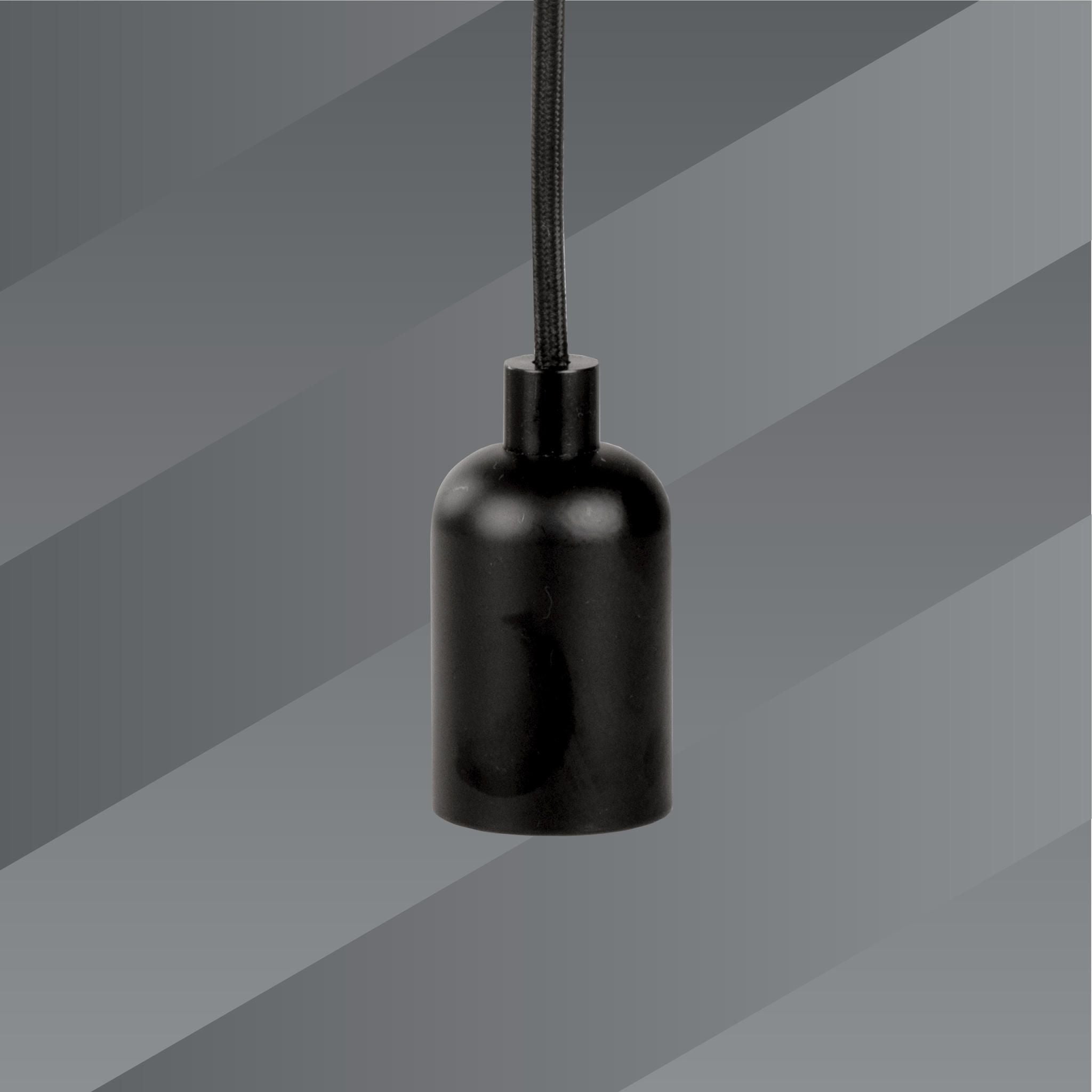 Pendelleuchte E27, Aluminium, schwarz