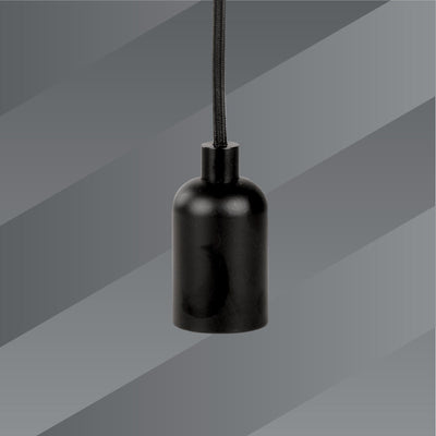 Pendelleuchte E27, Aluminium, schwarz