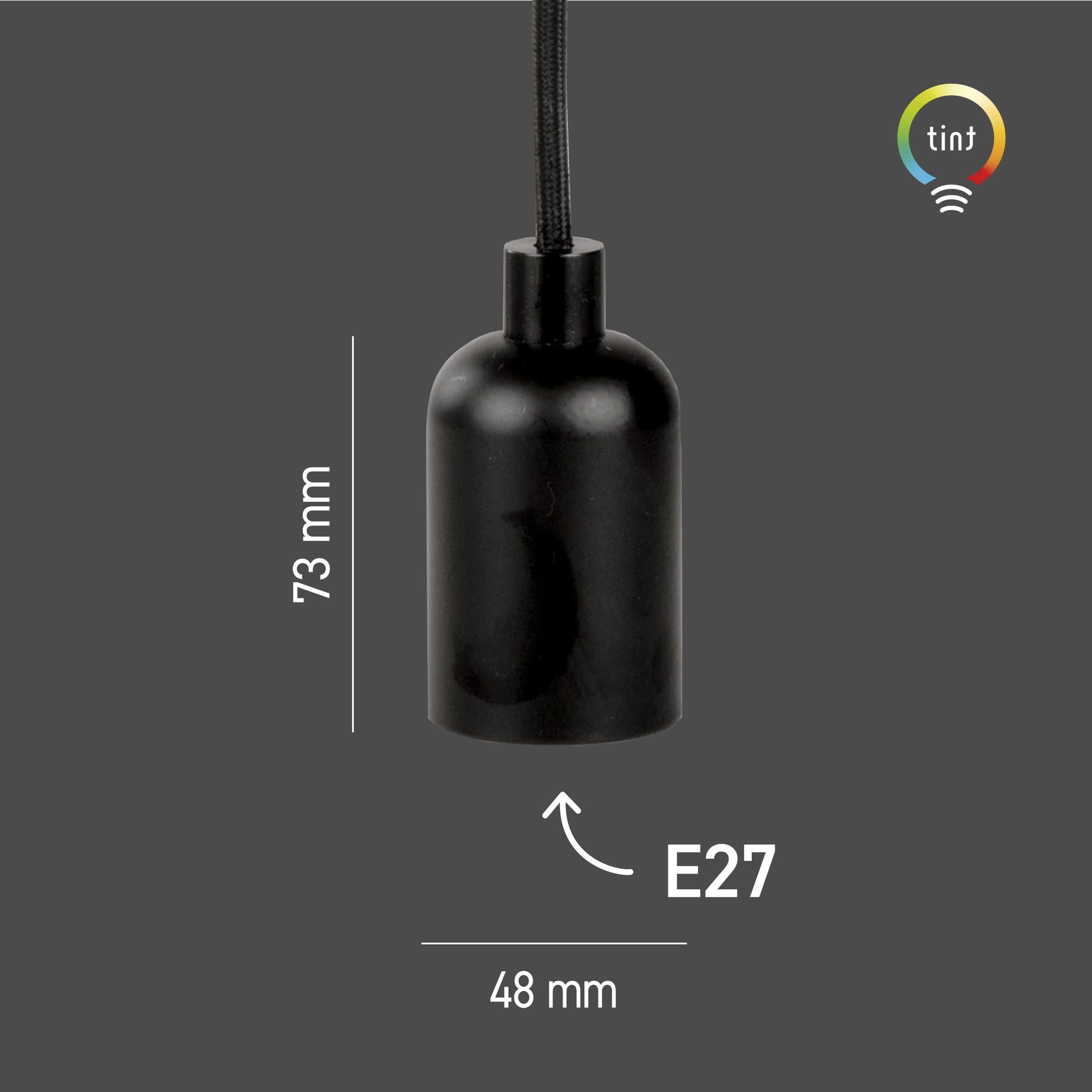 Pendelleuchte E27, Aluminium, schwarz