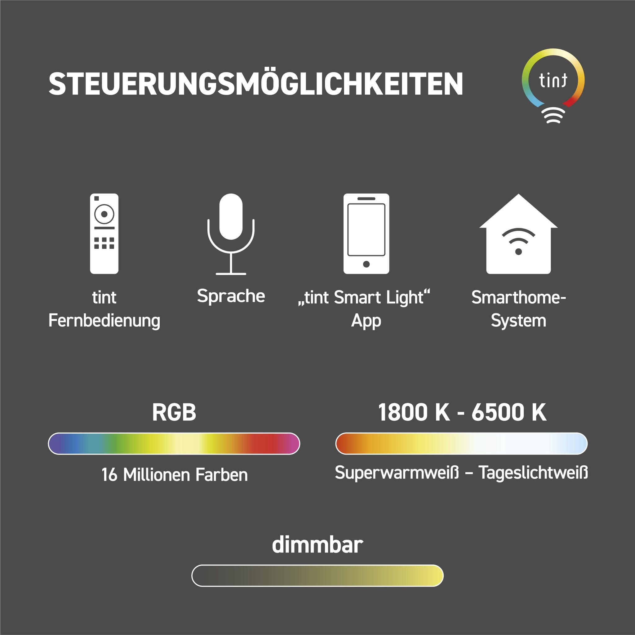 Starter Set, 2x smarte LED-Birne E27 + Fernbedienung