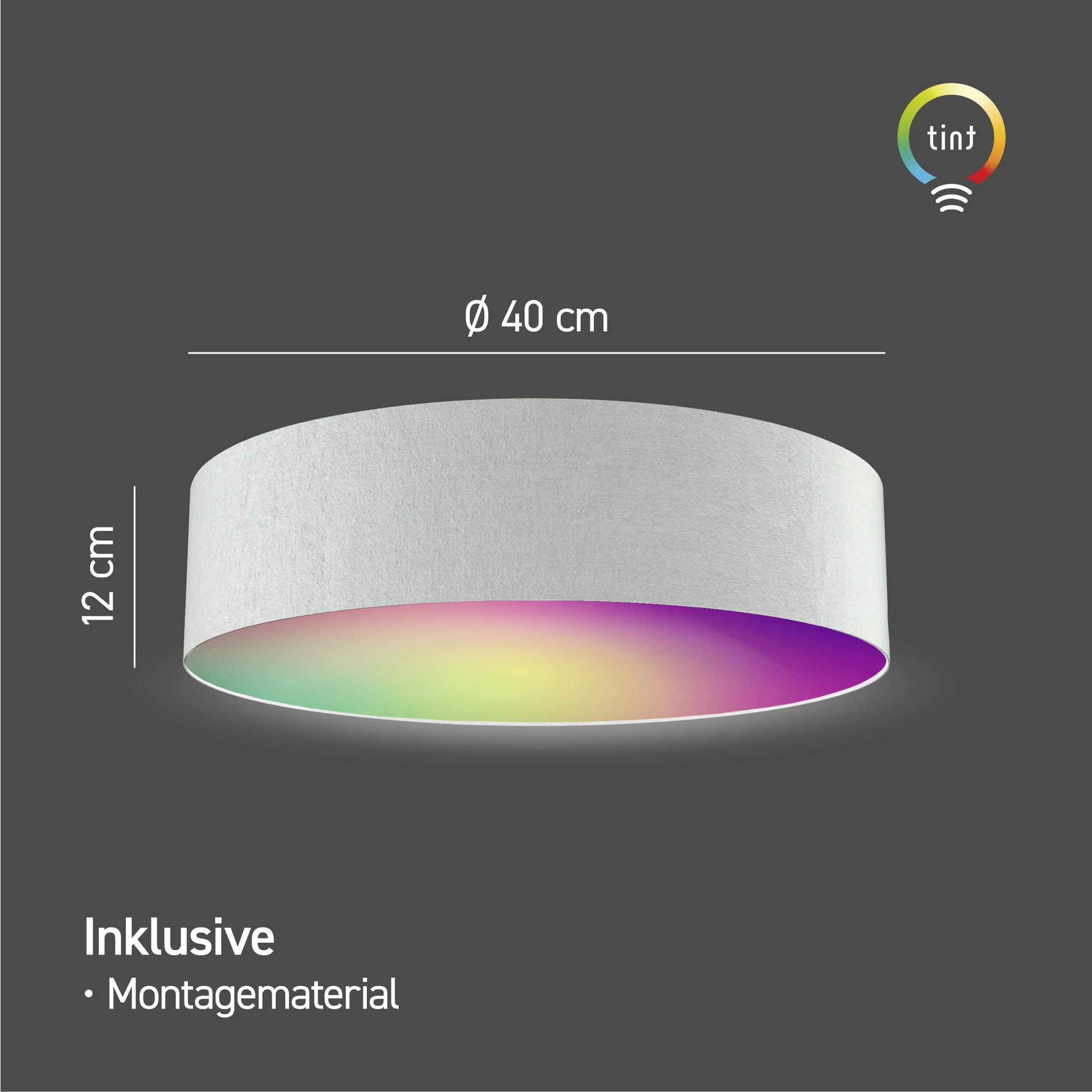 Smarte LED-Deckenleuchte Malea, gray