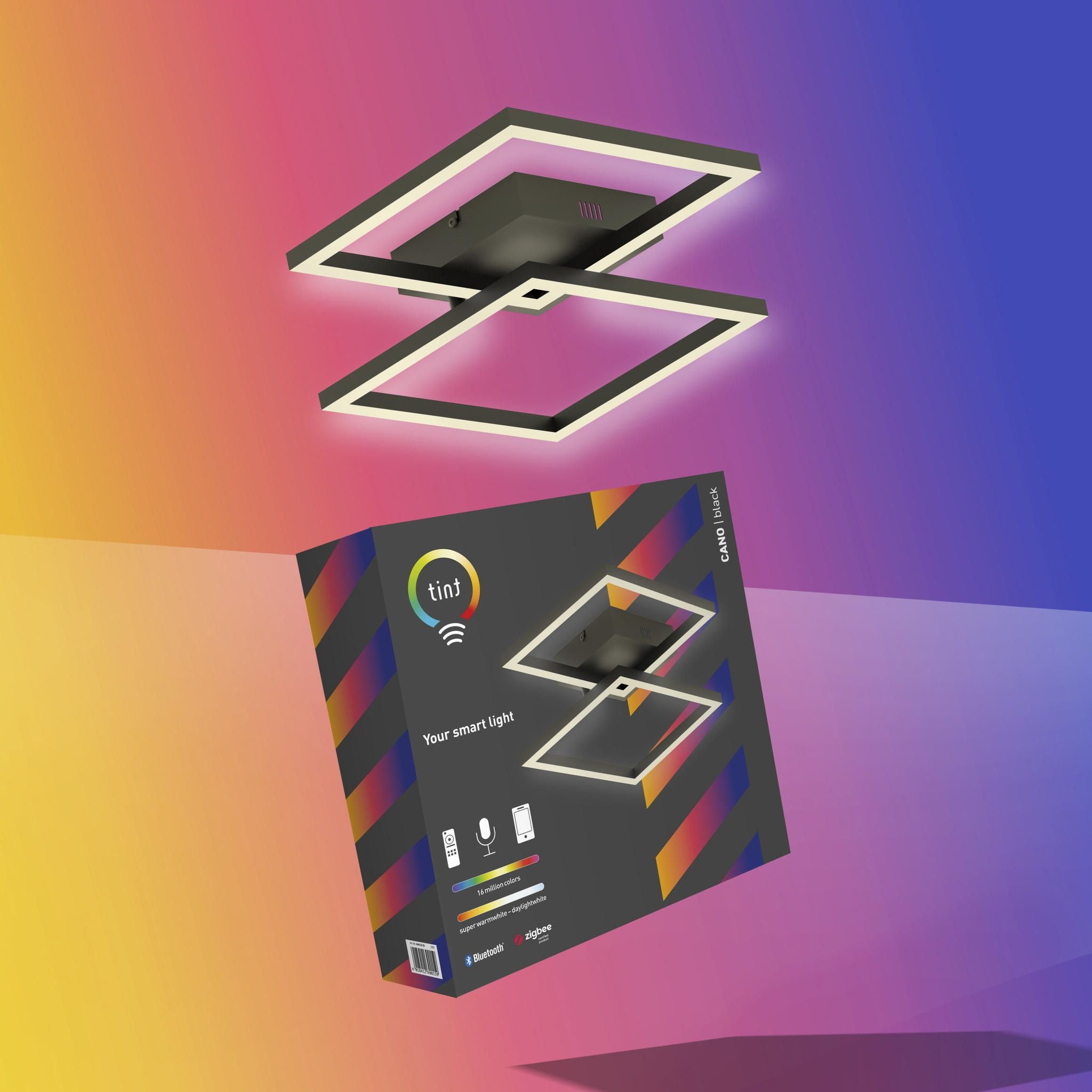 Smarte Deckenleuchte Cano black, white+color