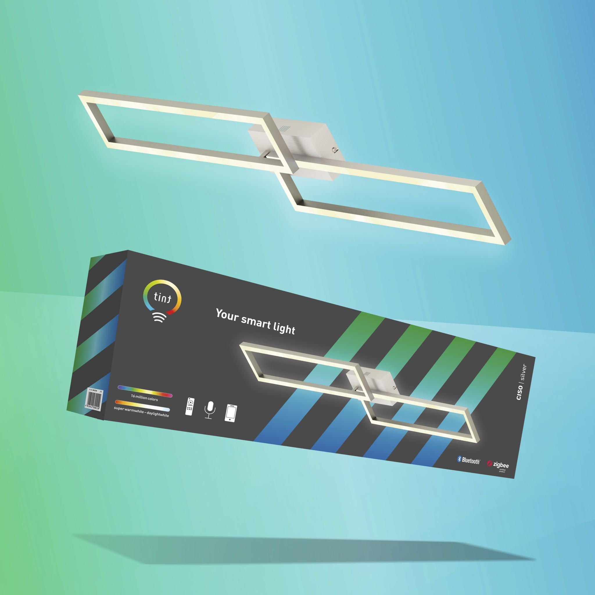 Smarte Deckenleuchte Ciso silver, white+color