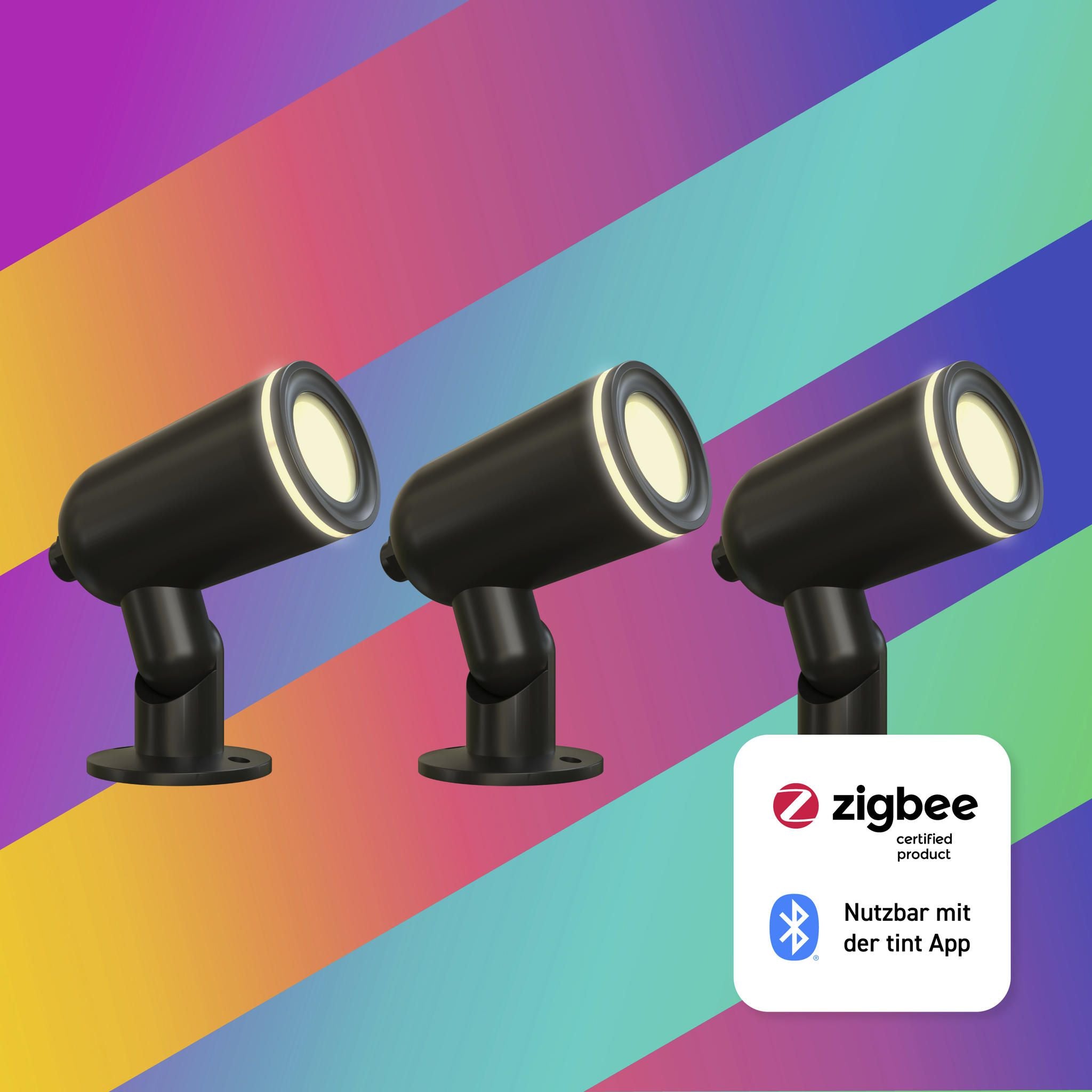 Smarte Outdoor LED-Gartenspots Flores Gen3, Basis-Set