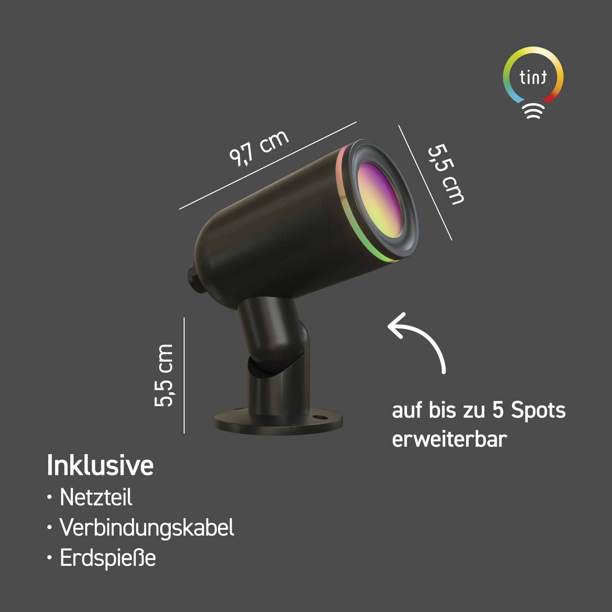 Smarte Outdoor LED-Gartenspots Flores Gen3, Basis-Set