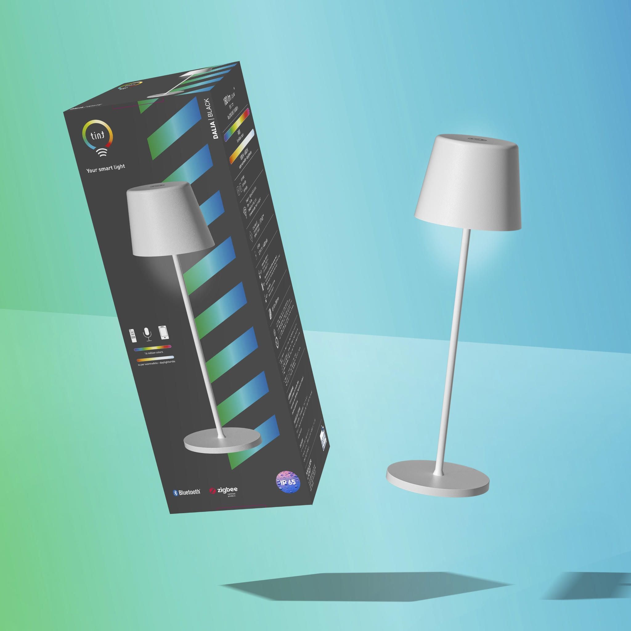 Smarte Akku-Tischleuchte Dalia, Weiß