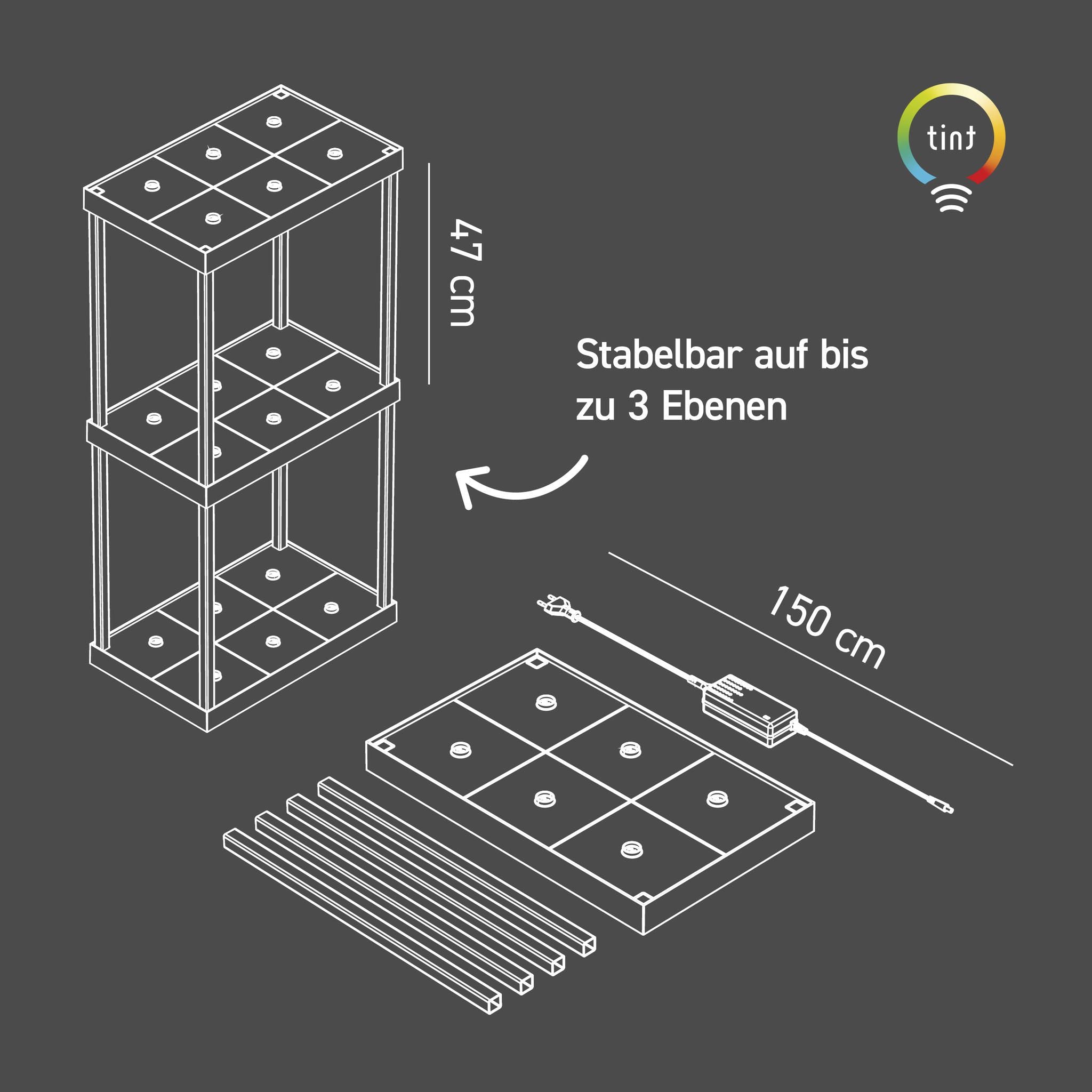 6-fach Ladestation für smarte Akku-Tischleuchte Dalia
