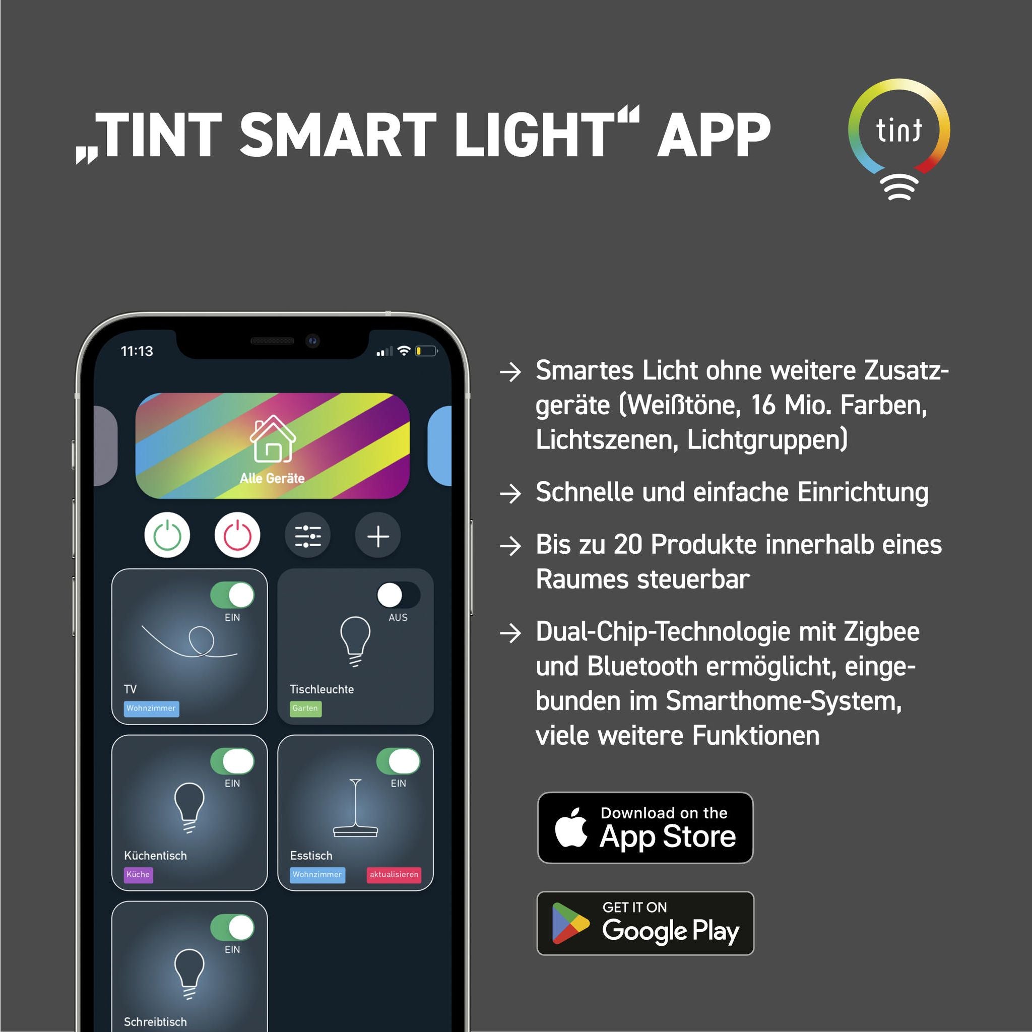 Smarte LED-Deckenleuchte Malea, taupe