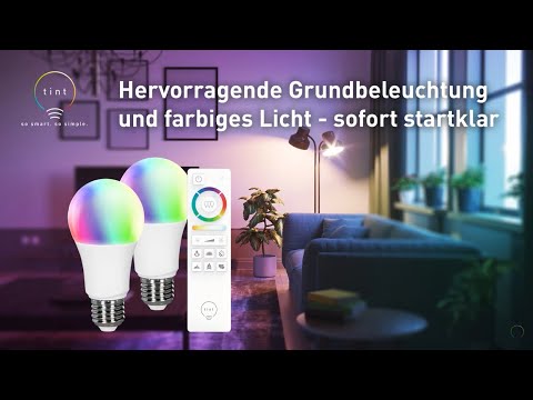Starter Set, 2x smarte LED-Birne E27 + Fernbedienung