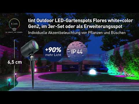 Smarte Outdoor LED-Gartenspots Flores, 3er-Set